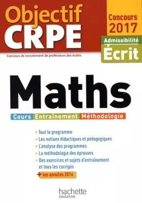 Couverture du produit · Objectif CRPE Maths - 2017