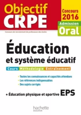 Couverture du produit · Objectif CRPE Éducation et système éducatif - 2016