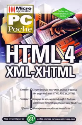 Couverture du produit · PC poche HTML 4, XML, XHTML