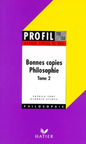 Couverture du produit · Bonnes copies de philosophie, tome 2