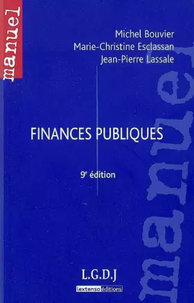 Couverture du produit · Finances publiques