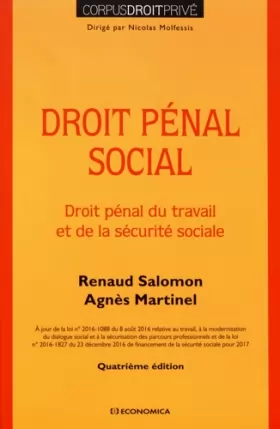 Couverture du produit · Droit pénal social, 4e éd.