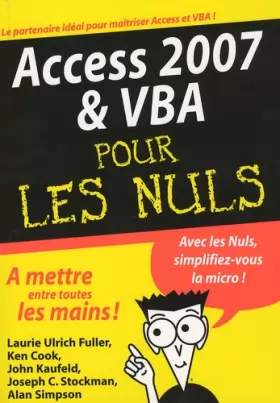 Couverture du produit · Access 2007 et VBA pour les Nuls