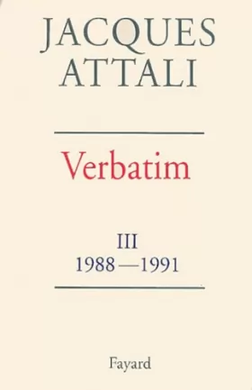 Couverture du produit · Verbatim. Tome 3, Chronique des années 1988-1991