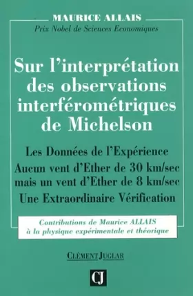 Couverture du produit · Sur l'interprétation des observations interférométriques de Michelson