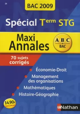 Couverture du produit · MAXI ANNALES TERM STG 2009