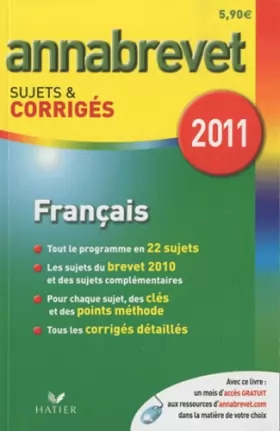 Couverture du produit · Français série générale, technologique et professionnelle : Sujets et corrigés 2011