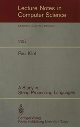 Couverture du produit · Study in String Processing Languages