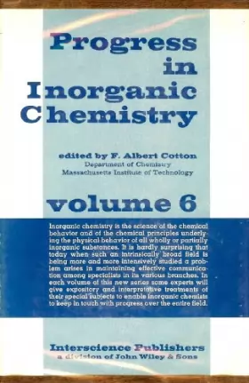 Couverture du produit · Progress in Inorganic Chemistry: v. 6