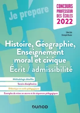 Couverture du produit · Concours Professeur des écoles - Histoire Géographie EMC - Ecrit/admissibilité - CRPE 2022