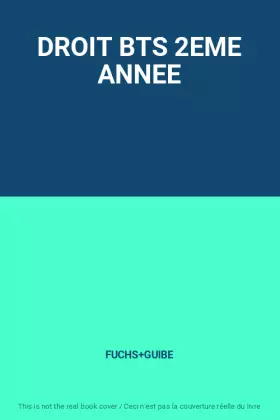Couverture du produit · DROIT BTS 2EME ANNEE