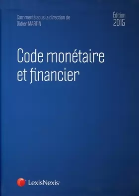 Couverture du produit · Code monétaire et financier 2015