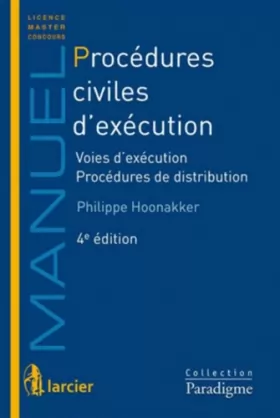 Couverture du produit · Procédures civiles d'exécution Voies d'exécution - Procédures de distribution