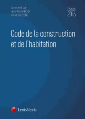 Couverture du produit · Code de la construction et de l'habitation 2015