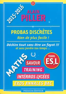 Couverture du produit · Probas Discrètes - Terminales ES, L