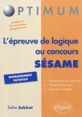 Couverture du produit · l'Epreuve de Logique au Concours SESAME