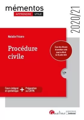 Couverture du produit · Procédure civile: À jour des réformes de procédure civile jusqu'au décret du 30 juillet 2020 (2020-2021)