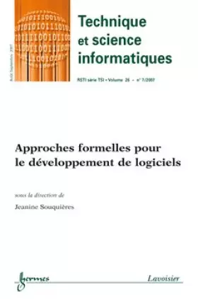 Couverture du produit · Approches formelles pour le developpement de logiciels (technique et science informatiques rsti seri