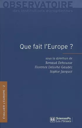 Couverture du produit · Evaluer l'Europe: Tome 2, Que fait l'Europe ?
