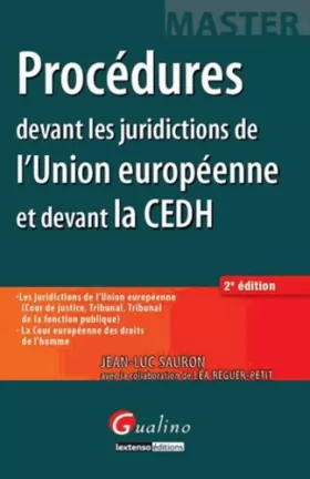 Couverture du produit · Procédures devant les juridictions de l'Union européenne et devant la CEDH