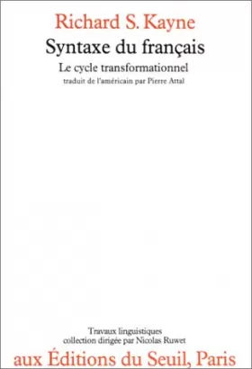Couverture du produit · Syntaxe du français : Le cycle transformationnel