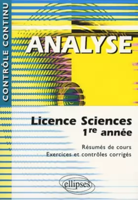 Couverture du produit · Analyse : Licence Sciences 1ere année