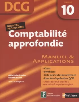 Couverture du produit · Comptabilité approdondie Epreuve 10 - DCG - Manuel et applications