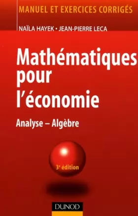 Couverture du produit · Mathématiques pour l'économie : Analyse-Algèbre
