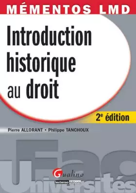 Couverture du produit · Introduction historique au droit