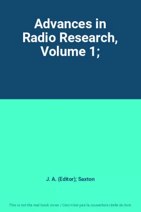 Couverture du produit · Advances in Radio Research, Volume 1