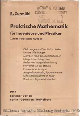 Couverture du produit · Praktische Mathematik Fur Ingenieure Und Physiker (zweite Verbesserte Auflage)