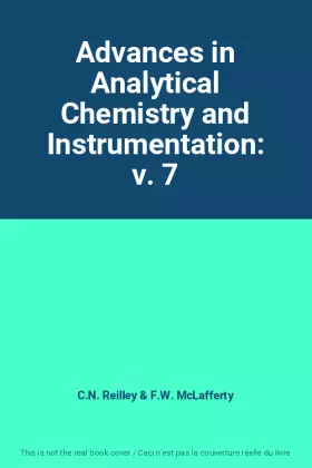 Couverture du produit · Advances in Analytical Chemistry and Instrumentation: v. 7