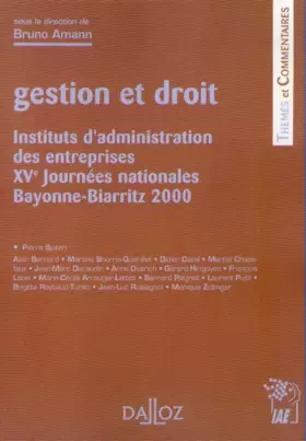 Couverture du produit · Gestion et droit, thèmes et commentaires