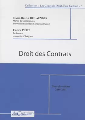Couverture du produit · Droit des contrats : Cours et exercices corrigés 2010-2011