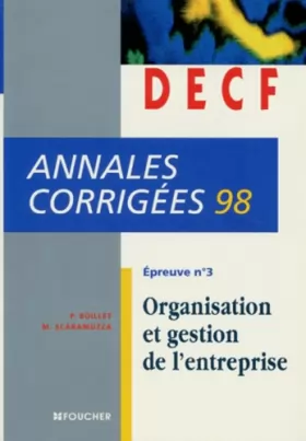 Couverture du produit · ANNALES ORG. GESTION D'ENTREPRISE DECF 98
