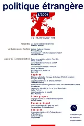 Couverture du produit · Politique étrangère 3/(2001)