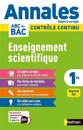 Couverture du produit · Annales ABC du BAC 2023 - Enseignement scientifique 1re - Sujets et corrigés - Enseignement commun première - Contrôle continu