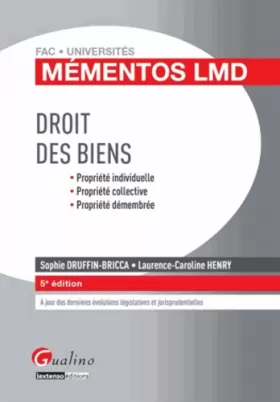Couverture du produit · Mémentos LMD Droit des biens, 5ème édition