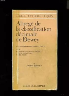 Couverture du produit · Abrégé de la classification décimale de Dewey