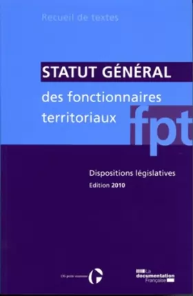 Couverture du produit · Statut général des fonctionnaires territoriaux