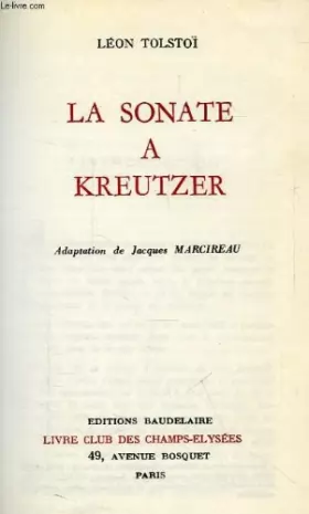 Couverture du produit · La sonate a kreutzer