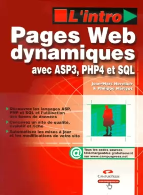 Couverture du produit · Pages Web dynamiques avec ASP, PHP, SQL