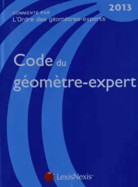 Couverture du produit · Code du géomètre-expert