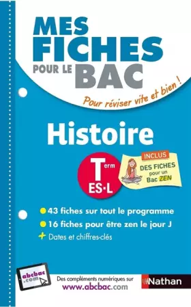 Couverture du produit · Mes fiches pour le BAC Histoire Term ES.L