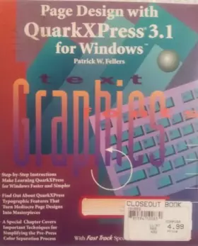 Couverture du produit · Page Design With Quarkxpress 3.1 for Windows