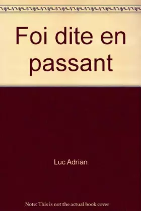 Couverture du produit · Foi dite en passant