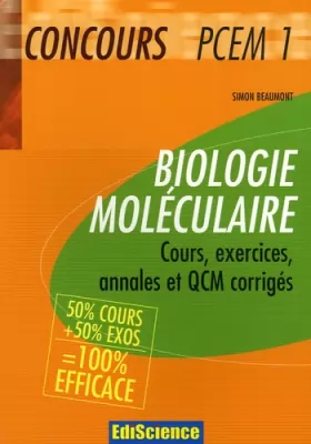 Couverture du produit · Biologie moléculaire : Cours, exercices, annales et QCM corrigés