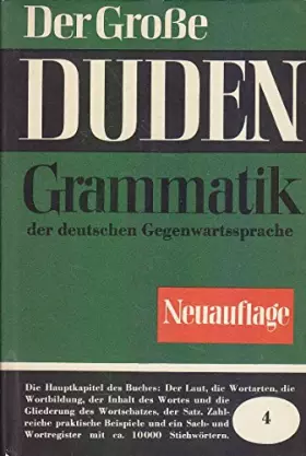 Couverture du produit · Der grosse Duden Grammatik Band 4