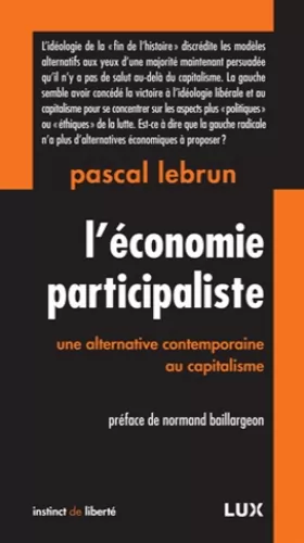 Couverture du produit · L'économie participaliste : Une alternative contemporaine au capitalisme