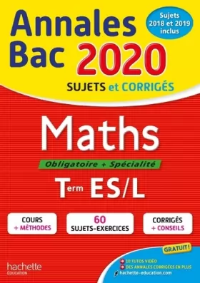 Couverture du produit · Annales Bac 2020 Maths Term ES